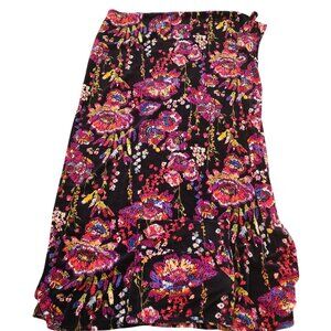 Vera Bradley fleece travel blanket Midnight Wildflowers built-in pouch